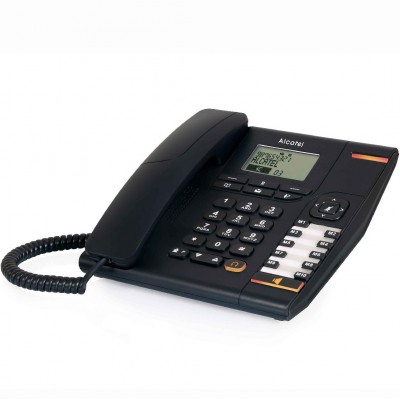 Σταθερό Ψηφιακό Τηλέφωνο Alcatel T880 Μαύρο, με Μεγάλη Οθόνη, Ανοιχτή Ακρόαση και Υποδοχή Σύνδεσης Ακουστικού Κεφαλής (RJ9)